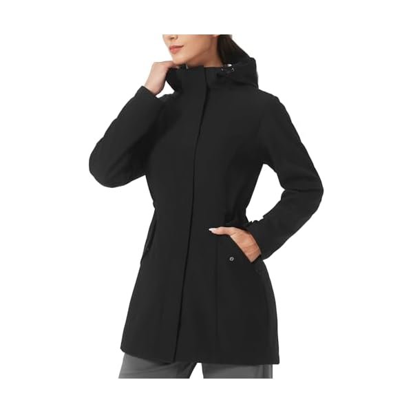 Jackets for Women Fleece Lined Softshell Fall Coats 2025 Hooded Rain Jacket Warm Windbreaker Long Coat