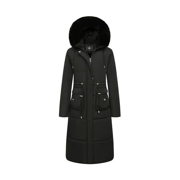 Women's Long Winter Puffer Coat Waterproof Warm Maxi Down Jacket Faux Fur Removable Hood Parka