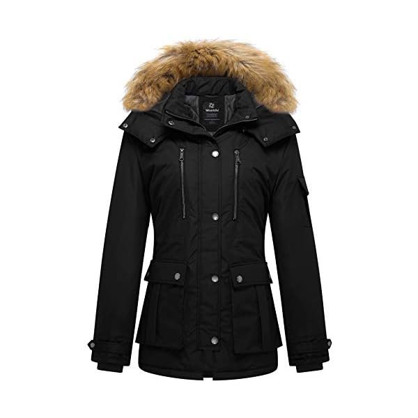 Women's Quilted Winter Coat Warm Puffer Jacket Thicken Parka with Removable Hood