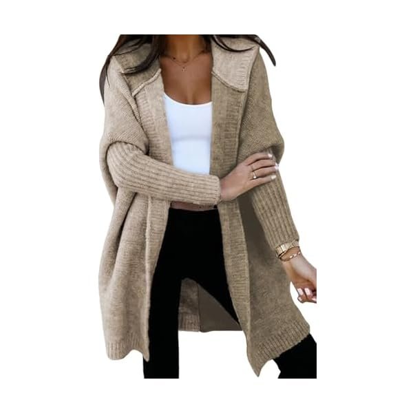 Women 2025 Fall Outfits Open Front Long Sleeve Hooded Knit Cardigan Sweaters Color Block Outwear Coats