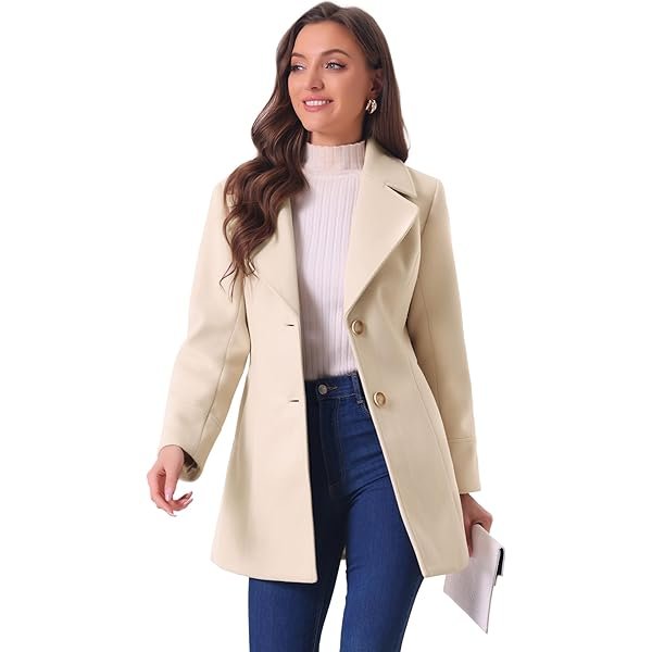 Women's Elegant Overcoat Notched Shawl Collar Single Breasted Outerwear Winter Long Coat